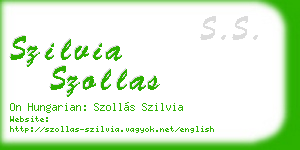 szilvia szollas business card