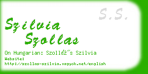 szilvia szollas business card